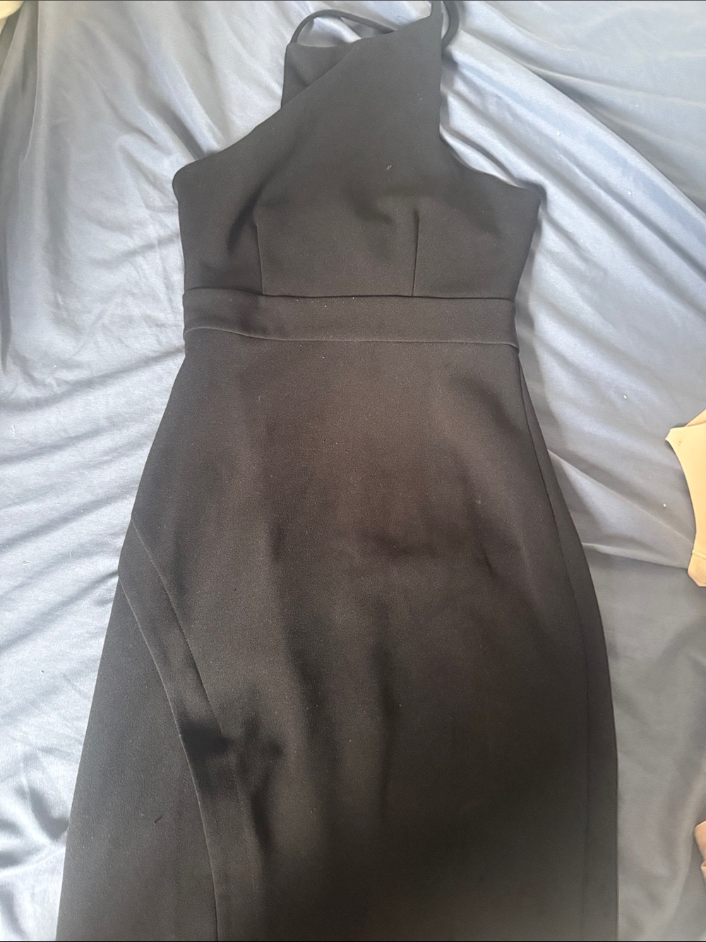 bebe Black One-Shoulder Mini Dress